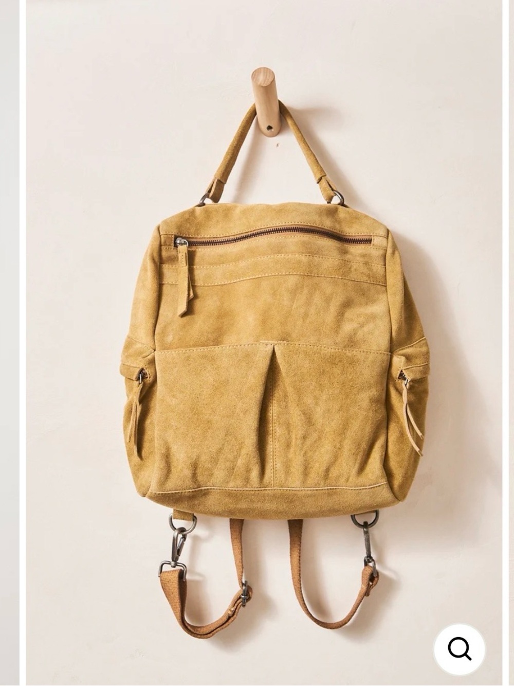 Free People Mustard Suede Backpack